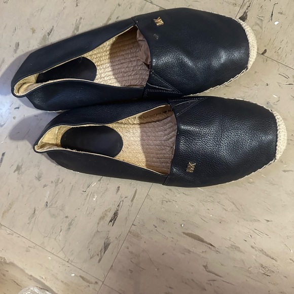 Michael Kors Navy Women's leather Loafers with Gold Accents - Picture 3 of 5